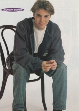Jonathan Brandis teen magazine pinup clipping blue shirt chair Teen Machine