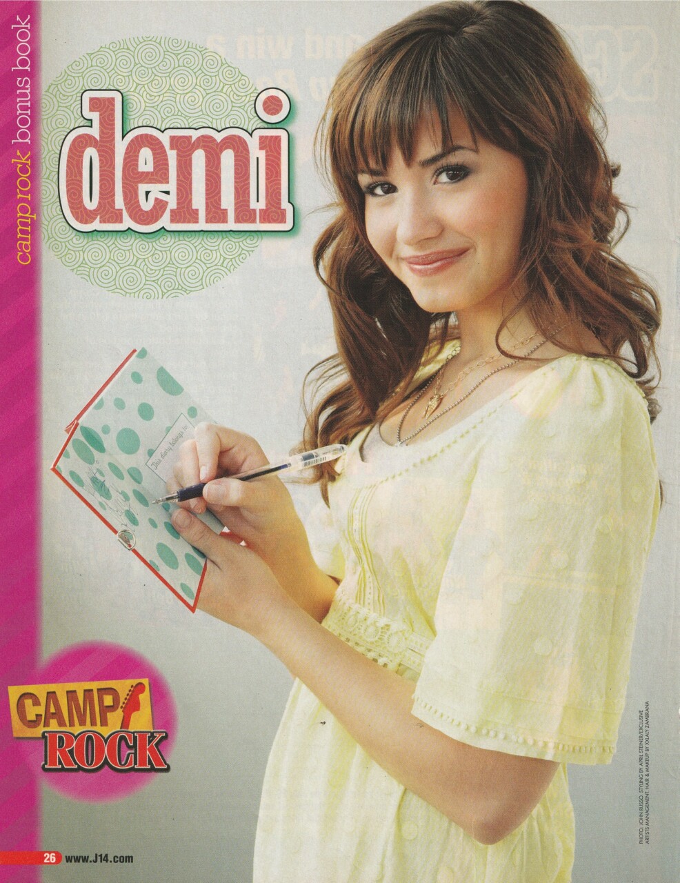 Demi Lovato teen magazine pinup clipping Camp Rock journal J-14