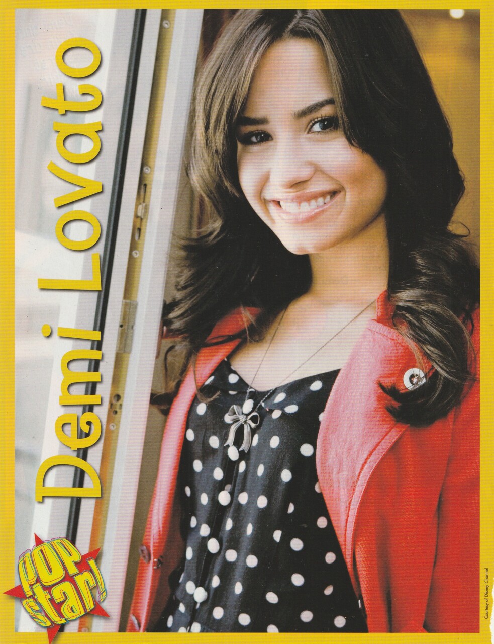 Demi Lovato teen magazine pinup clipping black poke a dot shirt disney star