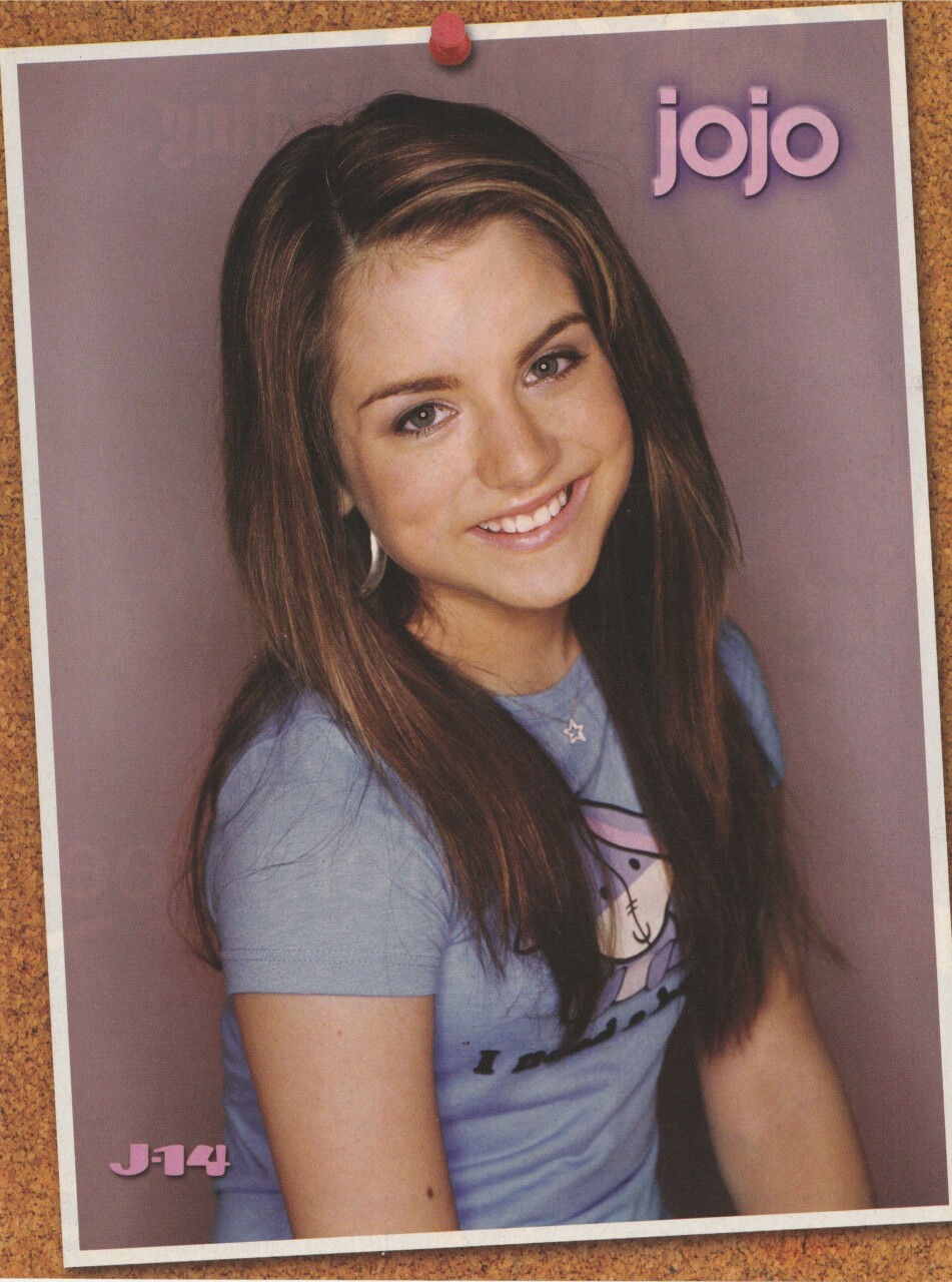 Jo Jo teen magazine pinup clipping light blue t-shirt J-14 crush