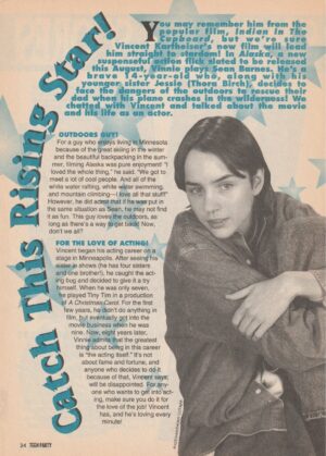 Vincent Kartheiser teen magazine pinup clipping Catch this rising star Teen Part Rare