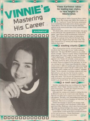 Vincent Kartheiser teen magazine pinup clipping Vinnie Mastering his Career Bop 90's
