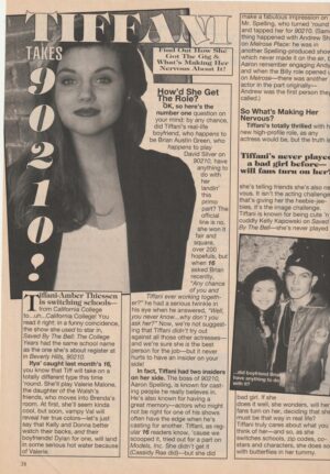 Tiffani Amber Thiessen teen magazine pinup clipping takes on 90210 16 mag rare