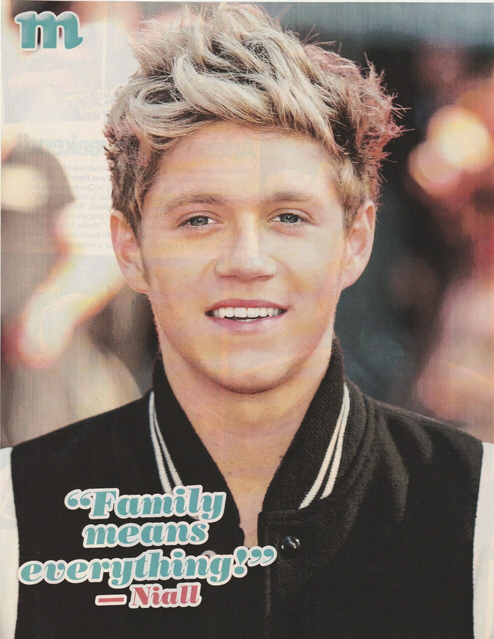 Niall Horan One Direction teen magazine vintage pinup clipping black jacket