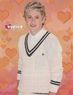 Niall Horan Harry Styles One Direction teen magazine vintage pinup clipping white sweater