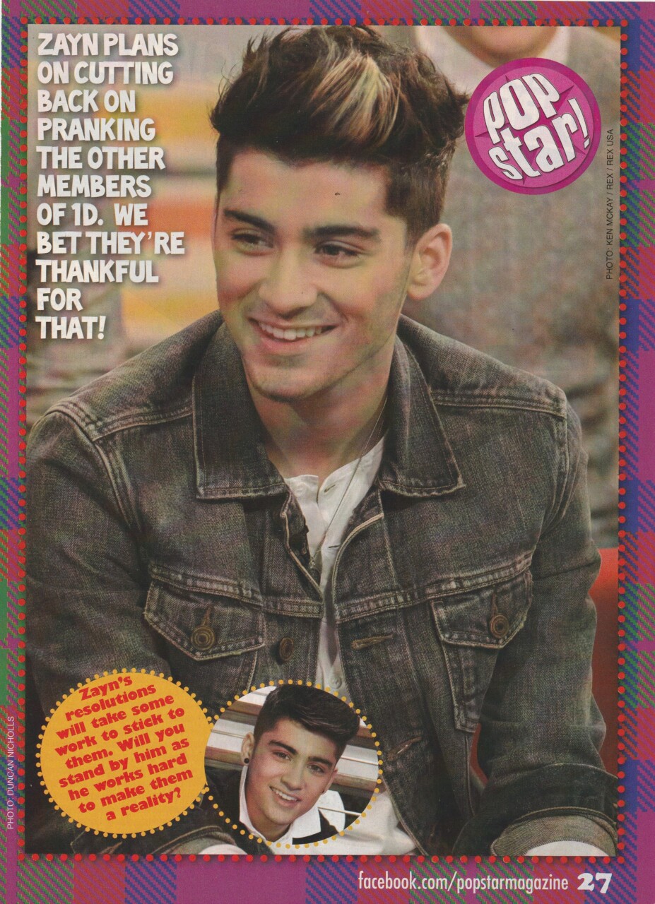 Zayn Malik One Direction teen magazine pinup clipping jean jacket Pop Star