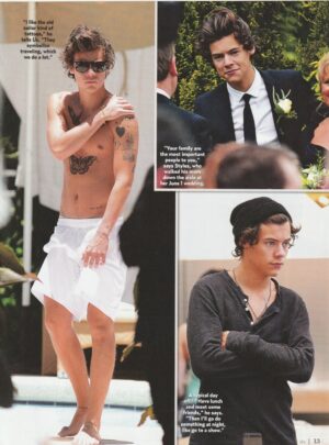 Harry Styles Niall Horan One Direction teen magazine pinup shirtless barefoot pix