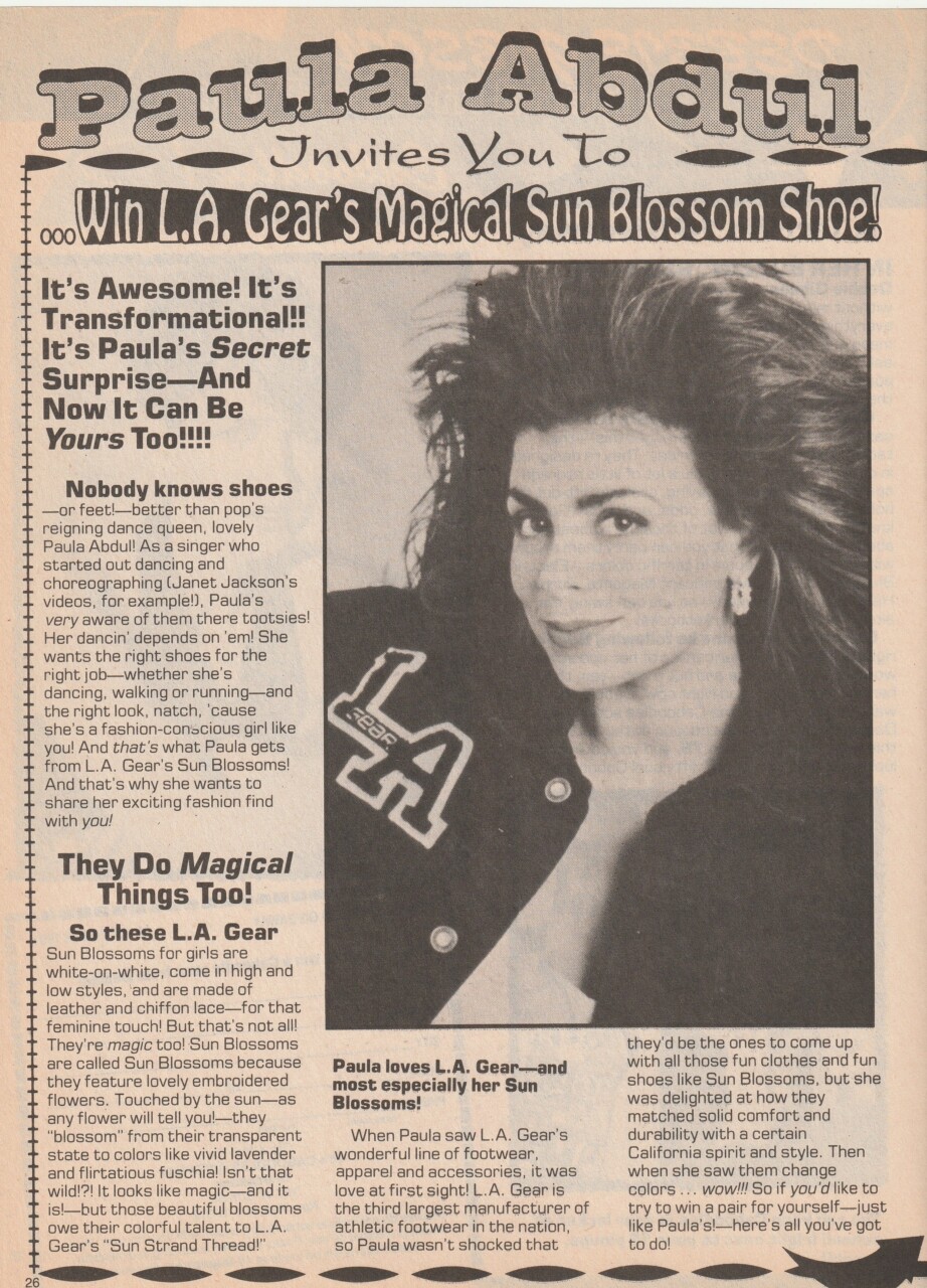 Paula Abdul Debbie Gibson teen magazine pinup clipping article Magical