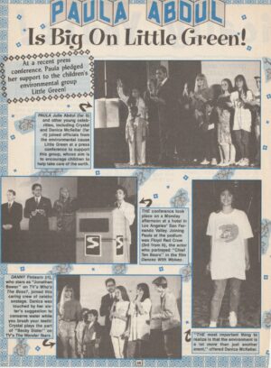 Paula Abdul teen magazine pinup clipping big on little green Bop