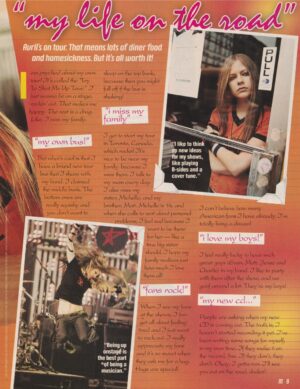Avril Lavigne teen magazine pinup vintage clipping Life on the road M