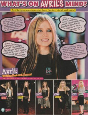 Avril Lavigne teen magazine pinup clipping on her mind pix