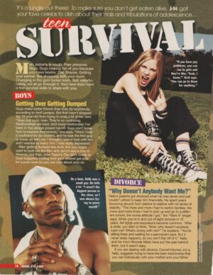 Avril Lavigne Nelly teen magazine pinup clipping Survival J-14
