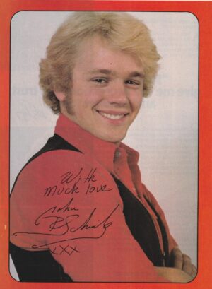 John Schneider teen magazine pinup clipping red shirt crossed arms