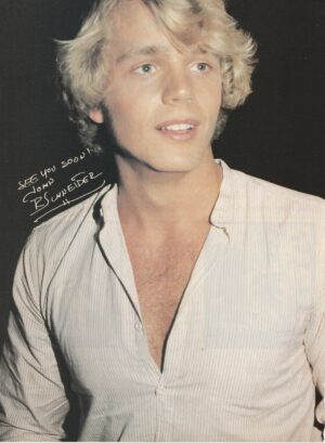 John Schneider teen magazine pinup clipping white open button shirt Teen Beat