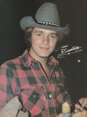 John Schneider teen magazine pinup clipping red shirt cat Teen Beat