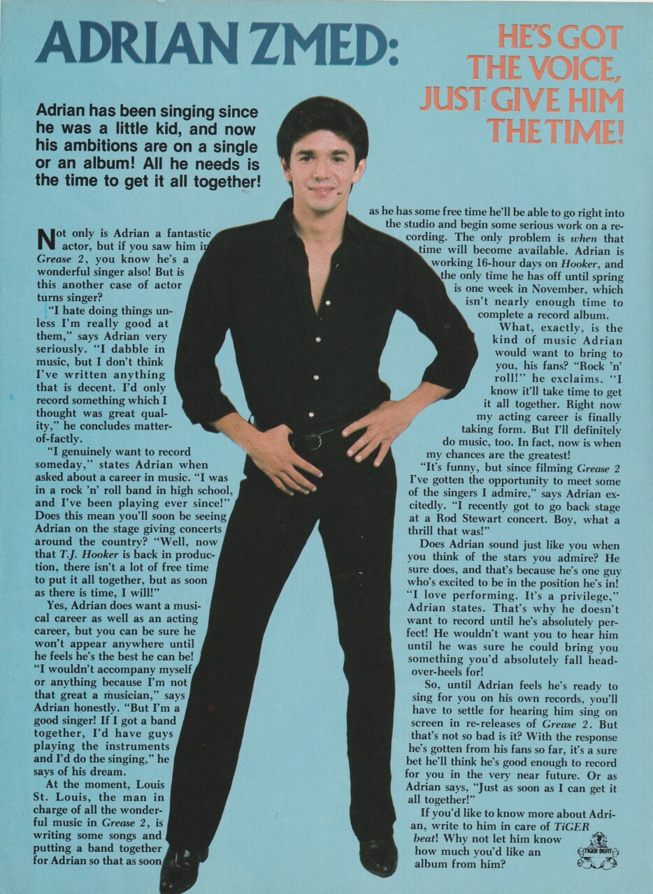 John Schneider Adrian Zmed teen magazine pinup clipping Dukes of Hazzard - Image 2