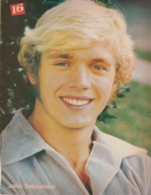 John Schneider teen magazine pinup clipping light blue shirt 16 mag