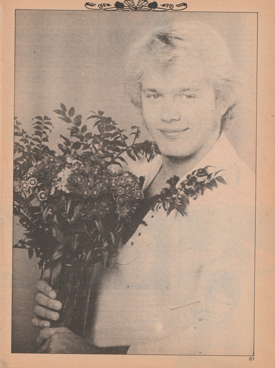 John Schneider teen magazine pinup clipping flowers Teen Beat
