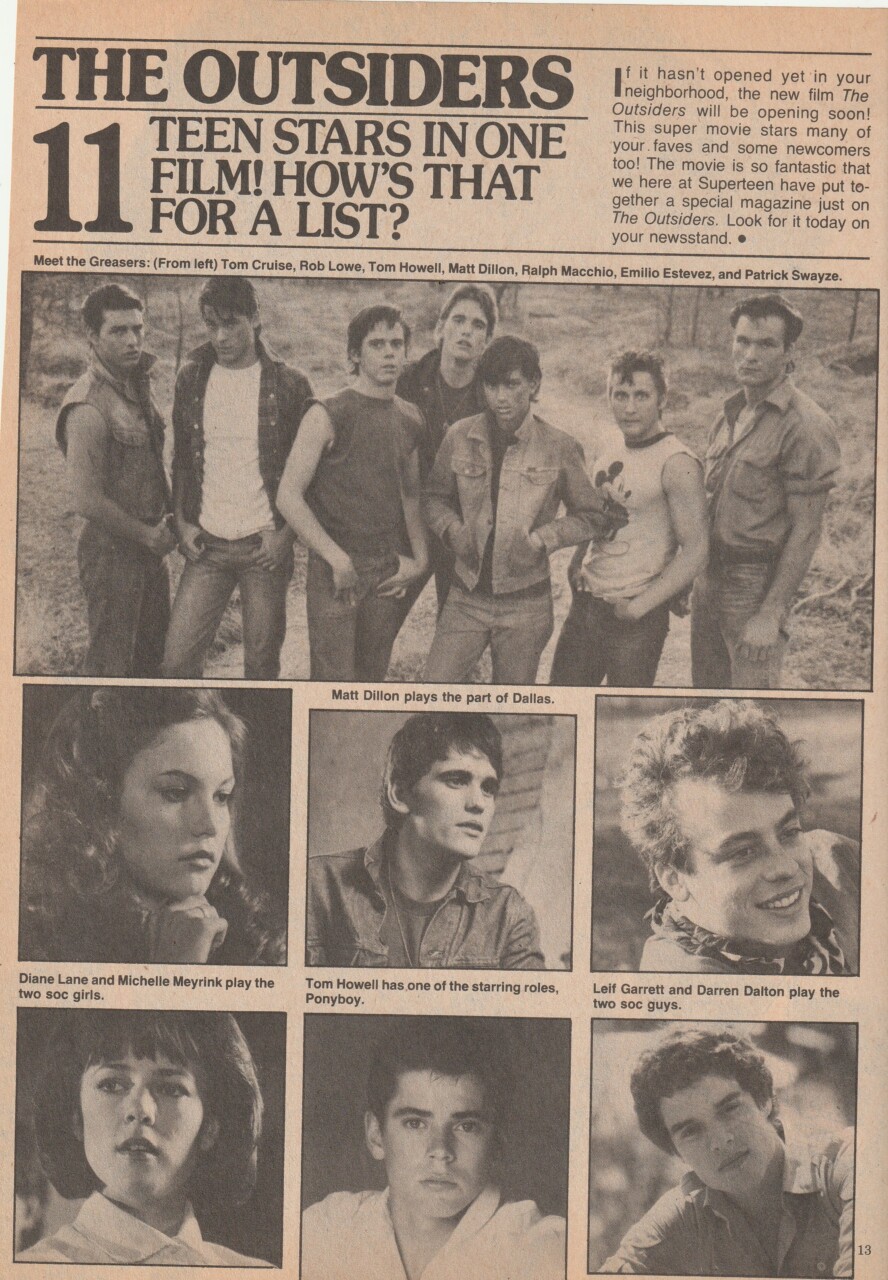 Rick Springfield Matt Dillon Ralph Macchio Tom Howell teen magazine pinup clipping - Image 2