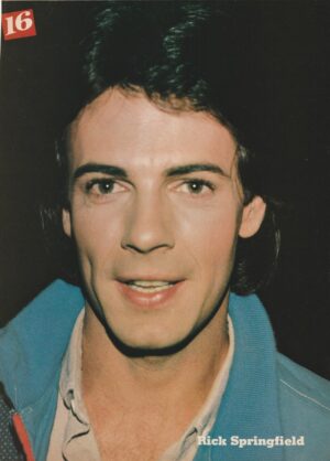 Rick Springfield teen magazine pinup clipping headshot blue shirt 16 mag