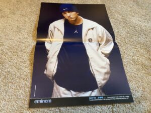 Eminem teen magazine poster clipping rapper Vintage blue shirt hat Pix J-14 Rare