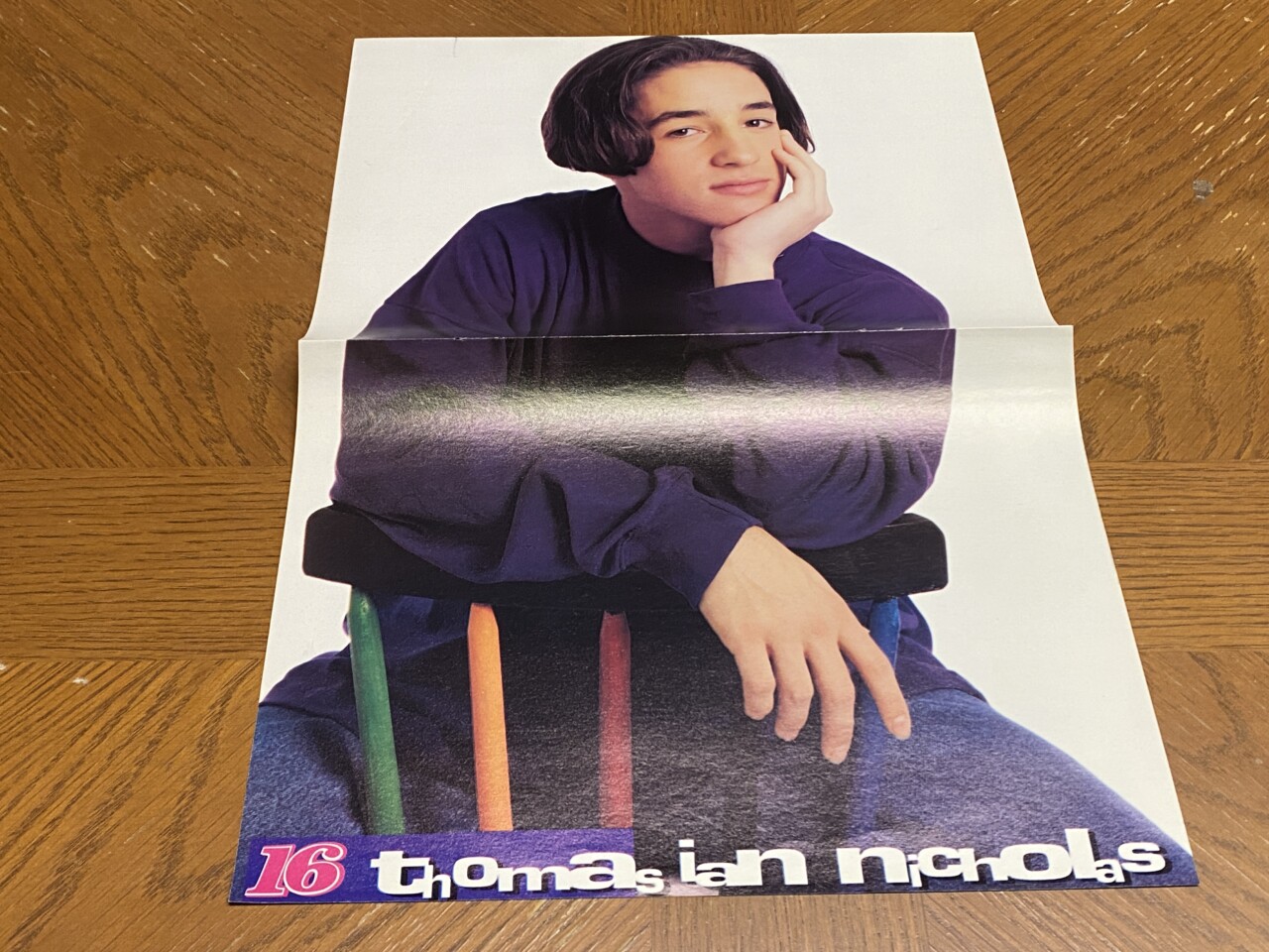 Jonathan Brandis Thomas Ian Nicholas teen magazine poster clipping chair jeans 16 mag Rare - Image 2