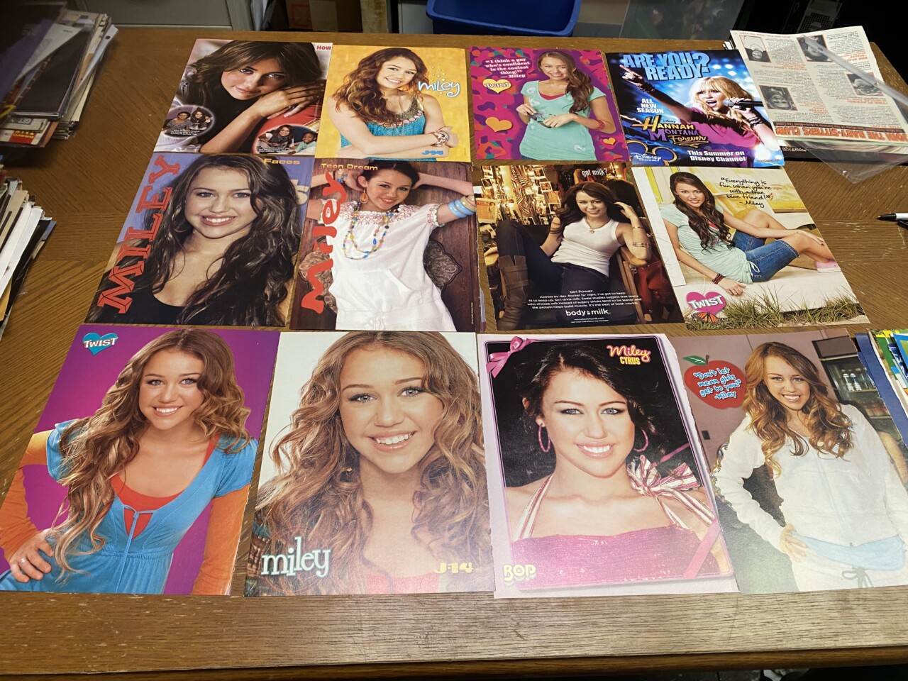 Miley Cyrus teen magazine pinup poster clippings lot Hannah Montanna Huge - Image 7