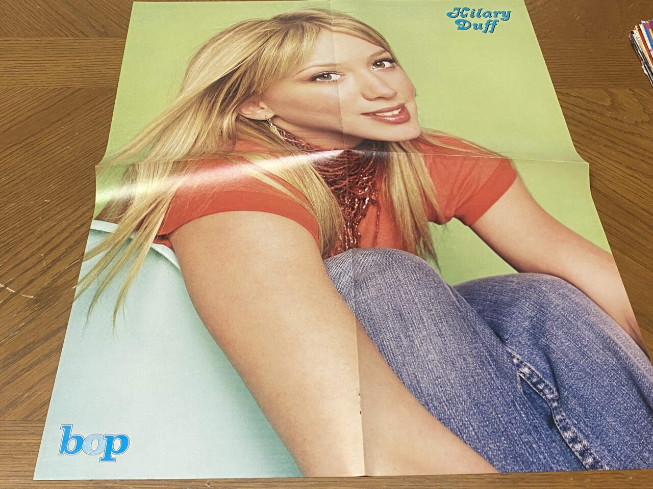 Hilary Duff Simple Plan teen magazine poster clipping jeans orange shirt Bop - Image 2
