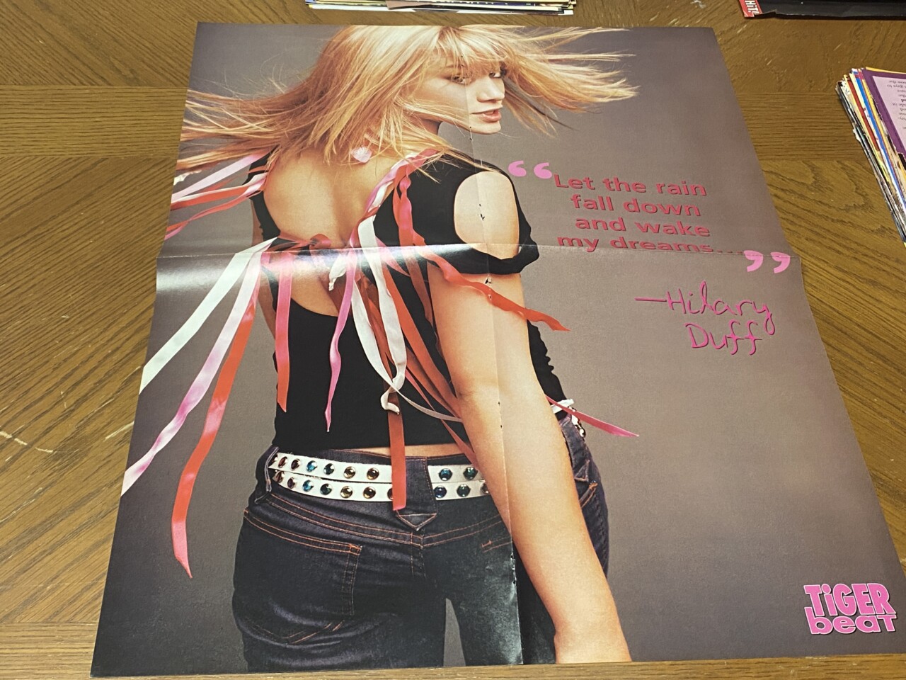 Hilary Duff Good Charlotte teen magazine poster clipping windy hair Tiger Beat - Image 2