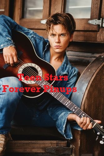 River Phoenix guitar photo jeans modeling outside sexy boy